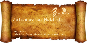 Zelmanovics Matild névjegykártya